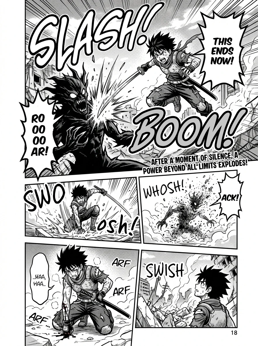 Manga page with finished English typesetting